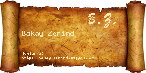 Bakay Zerind névjegykártya